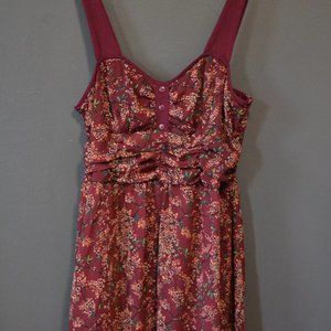 Floral Sundress / Babydoll Mini Dress / Chiffon Plus Size